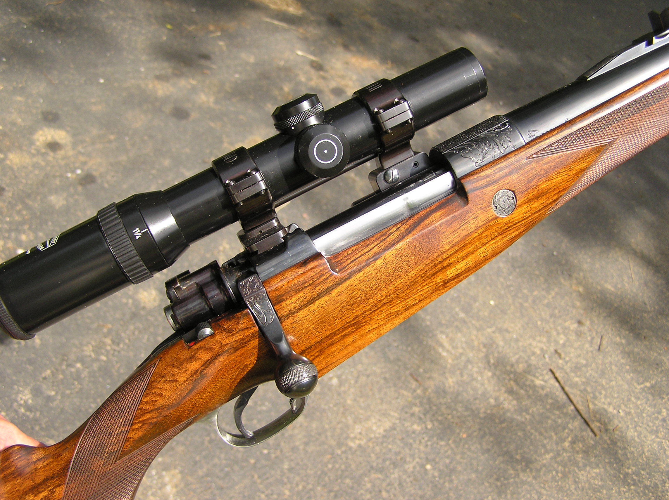 Holland and Holland bolt action magazine rifle in 338 Winchester Magnum. You will find this rifle for sale at http://www.drake.net/holland.338%234340.