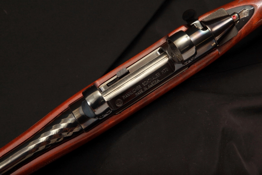 Top view of an M72 showing the "licorice twist" effect on the outside of the hammer forged barrel.