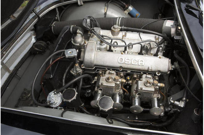 The O.S.C.A. Fiat engine was enlarged from 1491cc to 1568cc in 1962, hence this model is referred to as a "1600".