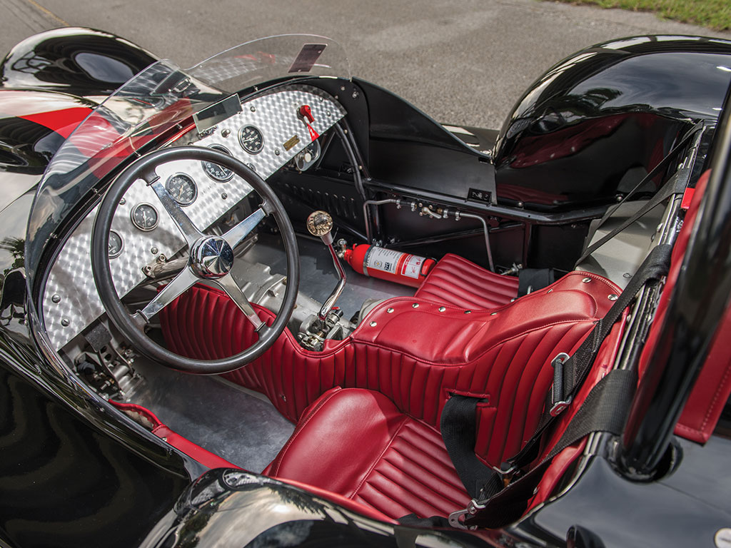 Interior trim of the Kurtis Aguila are at the spartan extreme but will appeal to someone who's used to the simplicity of a motor-cycle saddle. (Picture courtesy RM Sotherby's).