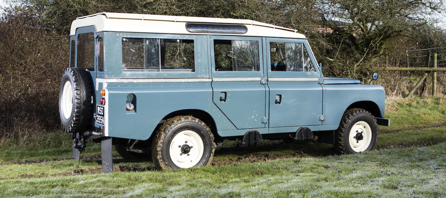 There is a lot of room in the Land Rover Safari station wagon for people and/or stuff that needs to be carried. (Picture courtesy Bonhams).