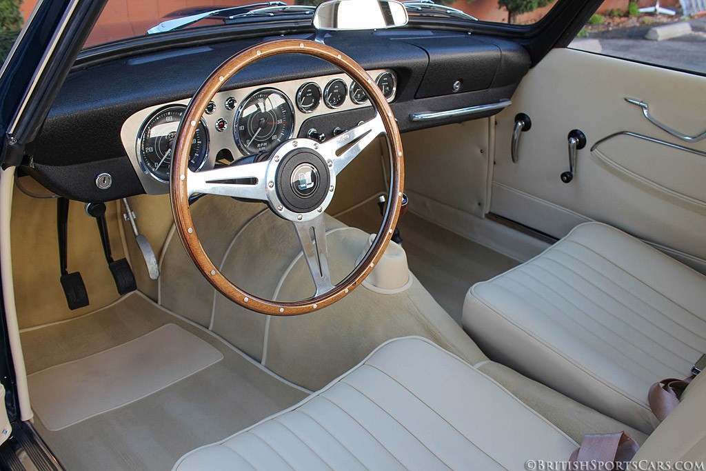 The interior of the restored Triumph Italia is beautifully done in quality leather. (Picture courtesy britishsportscars.com).