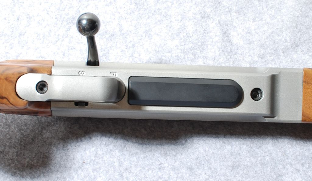 This Briley Trans Pecos rifle has a removable box magazine. Single shot versions of the rifle were also available.