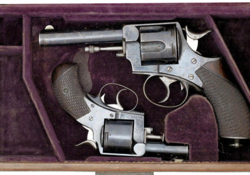 A Cased Pair of Revolvers, a Webley R.I.C. No. 1 New Model and a No. 2 Bulldog