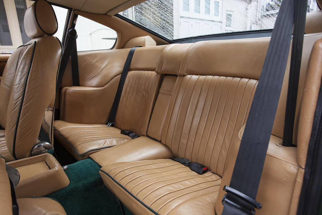 Elegant and comfortable seating in the rear, unusual in a sports car.