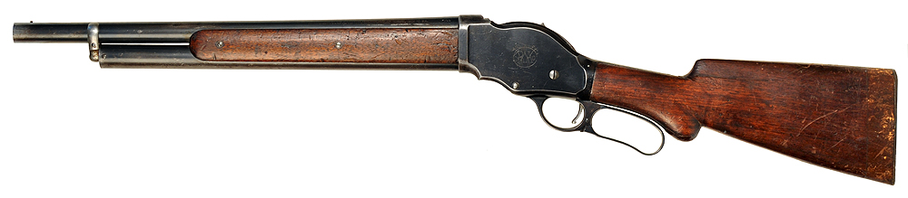 The Judge Roy Bean Winchester lever action shotgun. This is the later Model 1901. (Picture courtesy imfdb.org).