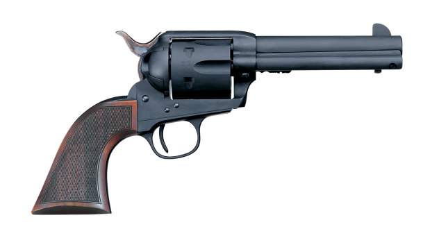 The Chisholm is a stainless steel revolver with a matte finish. (Picture courtesy Uberti).
