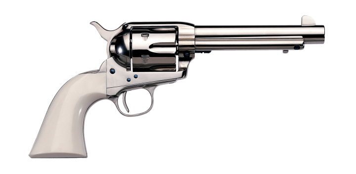 The Cody comes in NIckel plated steel and can also be had as a matched pair. (Picture courtesy Uberti).