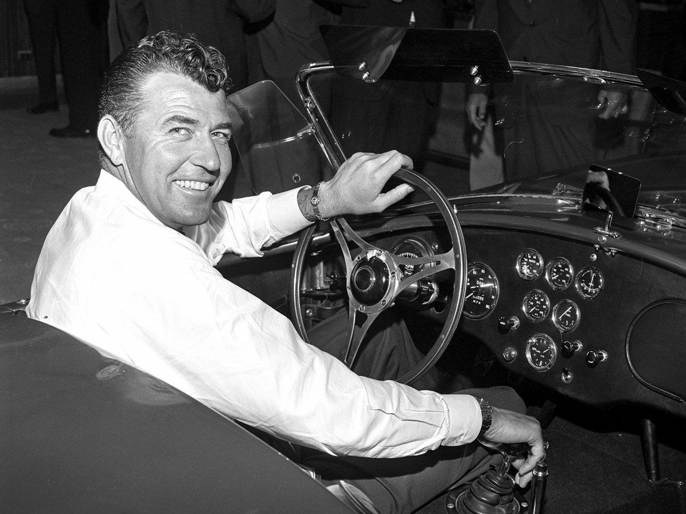 Carroll Shelby at the wheel of chassis #CSX2000 complete with its Ford 4.3 liter V8.