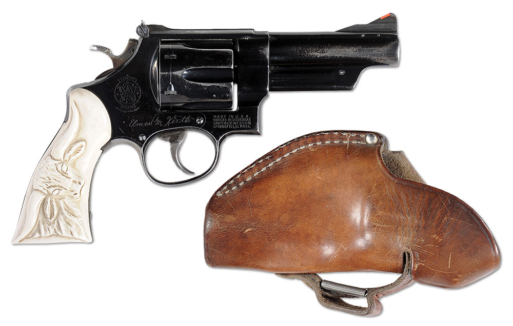 Elmer Keith's personal carry Smith & Wesson Model 29 .44 Magnum with Sparks holster. (Picture courtesy gunsandammo.com).