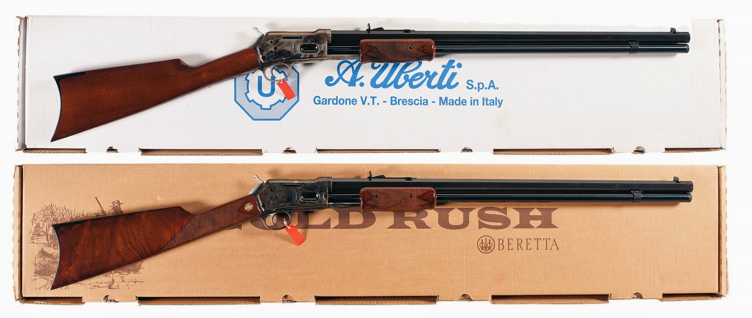 Uberti currently make a replica of the medium frame Colt Lightning and Uberti made the Beretta replica in the past. (Picture courtesy tincanbandit.blogspot.com.au).