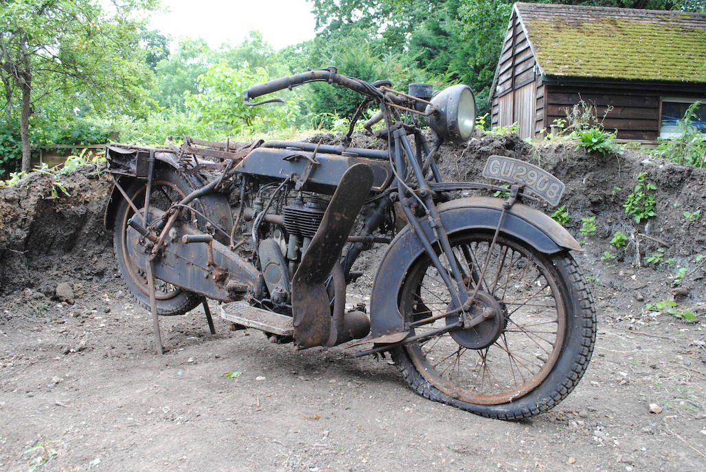 This 1929 Sunbeam looks to be complete and original but it will require a complete stripping down and restoration.