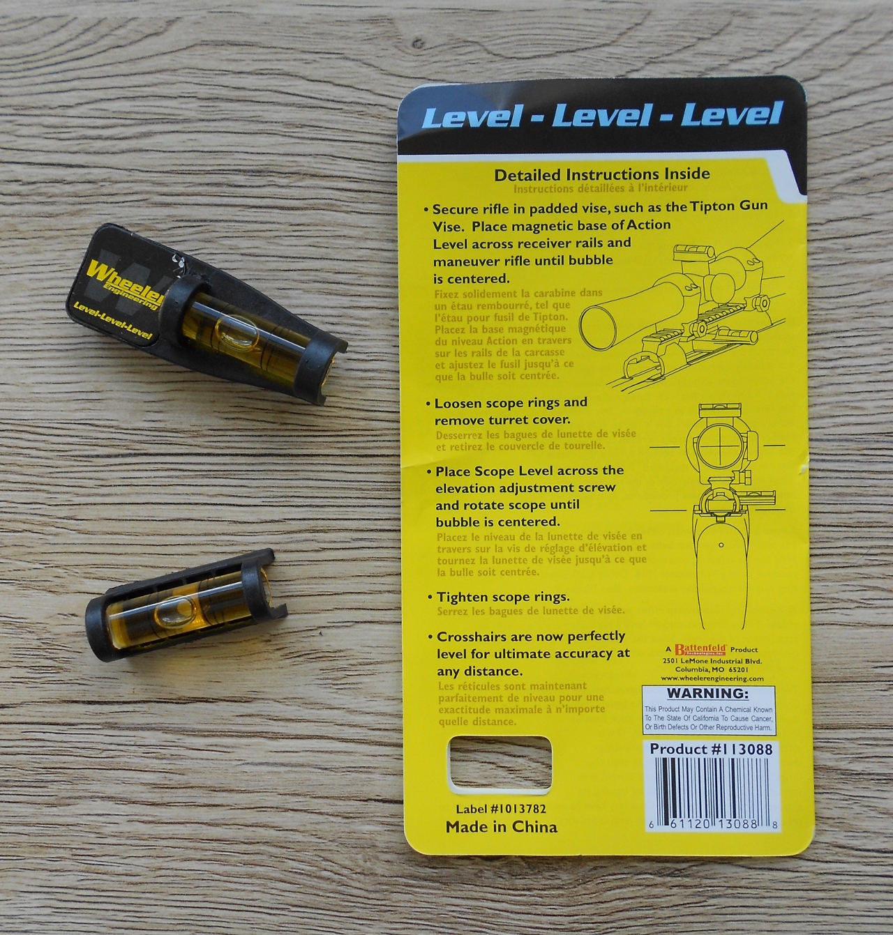 The Wheeler Engineering "Level Level Level" comprises two specially designed spirit levels.