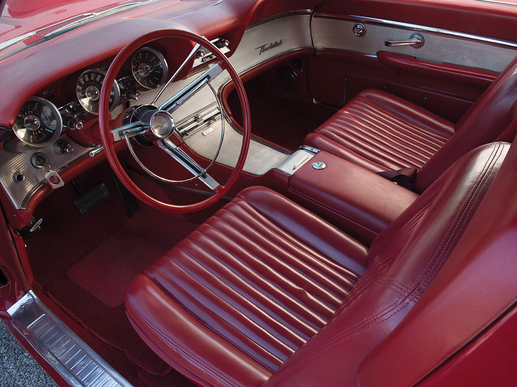 1962 thunderbird white with red interior