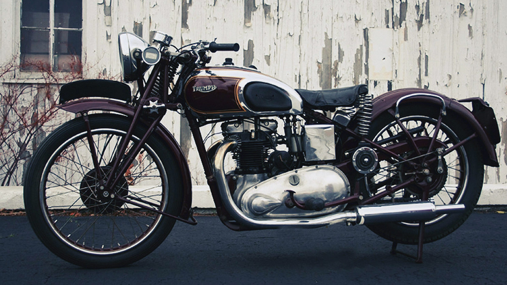 Steve McQueen's 1938 Triumph Speed Twin as restored by Bud Ekins. (Picture courtesy Mecum Auctions).