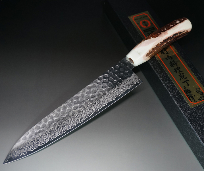 Sakai Takayuki Damascus Hammered Knives