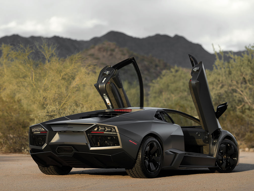 With its signature Lamborghini scissor doors the Reventón looks like it should be able to lift off and fly just like Doc's DeLorean time machine in "Back to the Future".