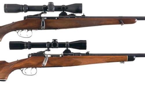 Two Steyr Bolt Action Rifles with Riflescopes