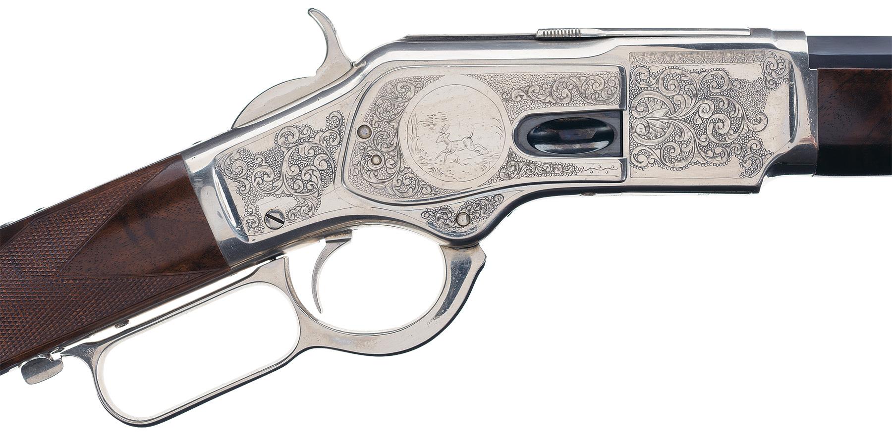 Engraved Winchester Lever Action Rifle, USA 1873 - Irongate Armory