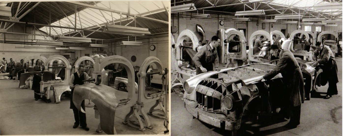 Panelcraft Sheet Metal making body panels Nash-Healey English Wheel machines