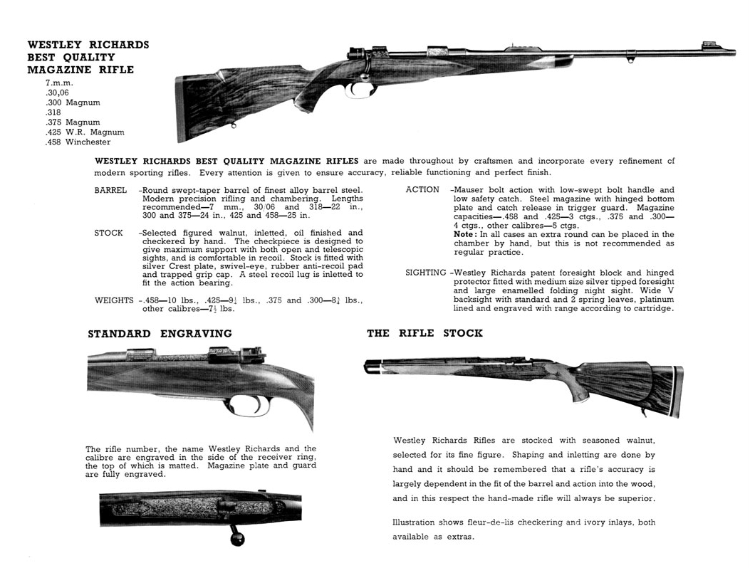 Westley Richards magazine rifle advertisement