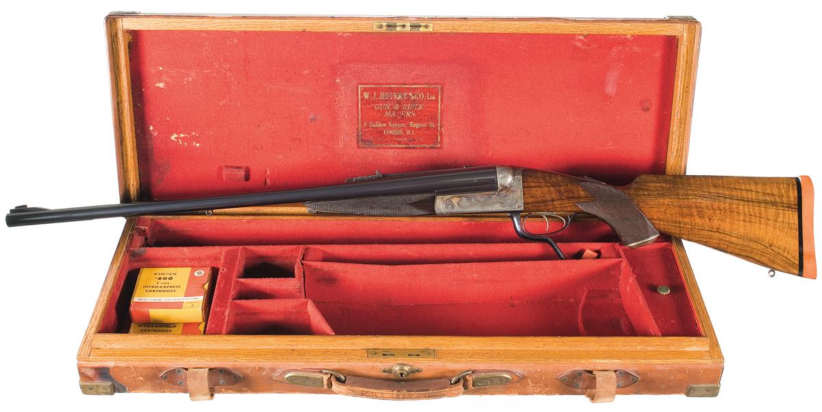 W.J. Jeffrey under-lever .600 Nitro Express double-rifle. 