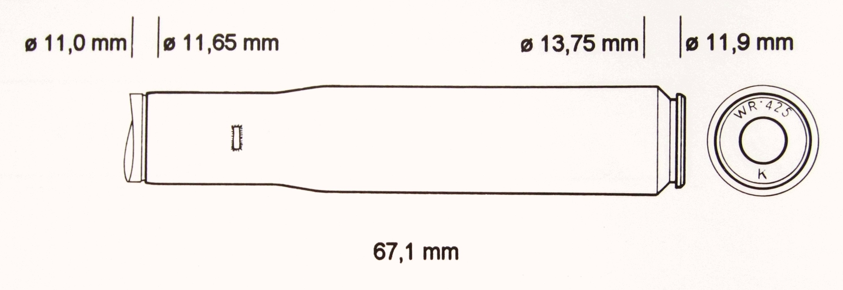 Westley Richards Magnum Express dimension diagram