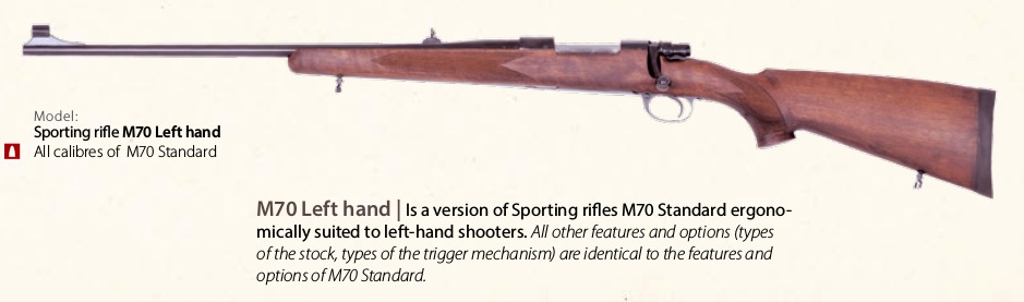Zastava M70 sporting rifle left handed