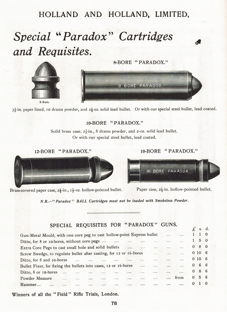 Holland & Holland 10 Bore Royal Best Paradox Gun - Revivaler