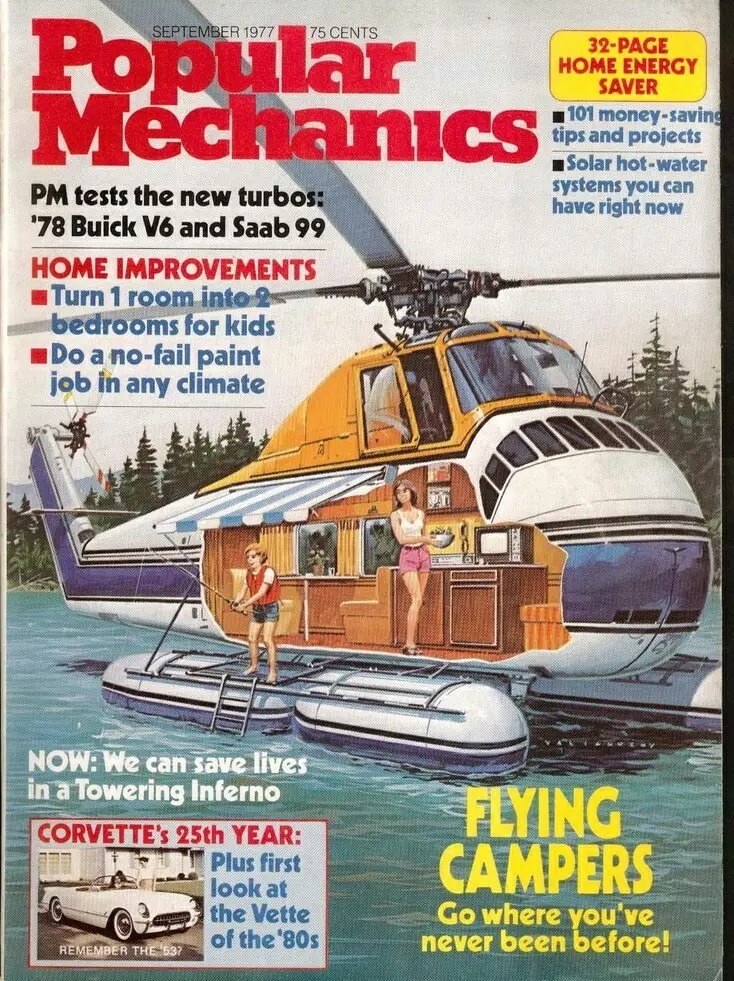 Popular Mechanics magazine Winnebago Heli-home camper