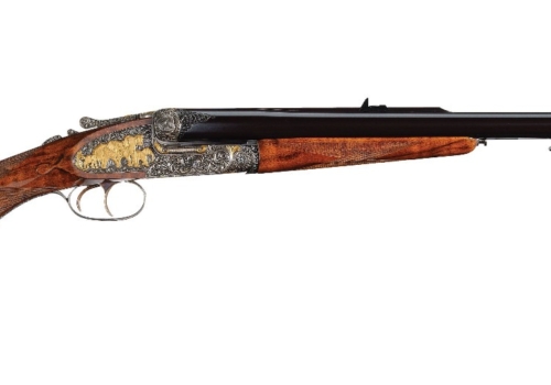 Phil Coggan Engraved J. Purdey & Sons .500 N.E. Double Rifle
