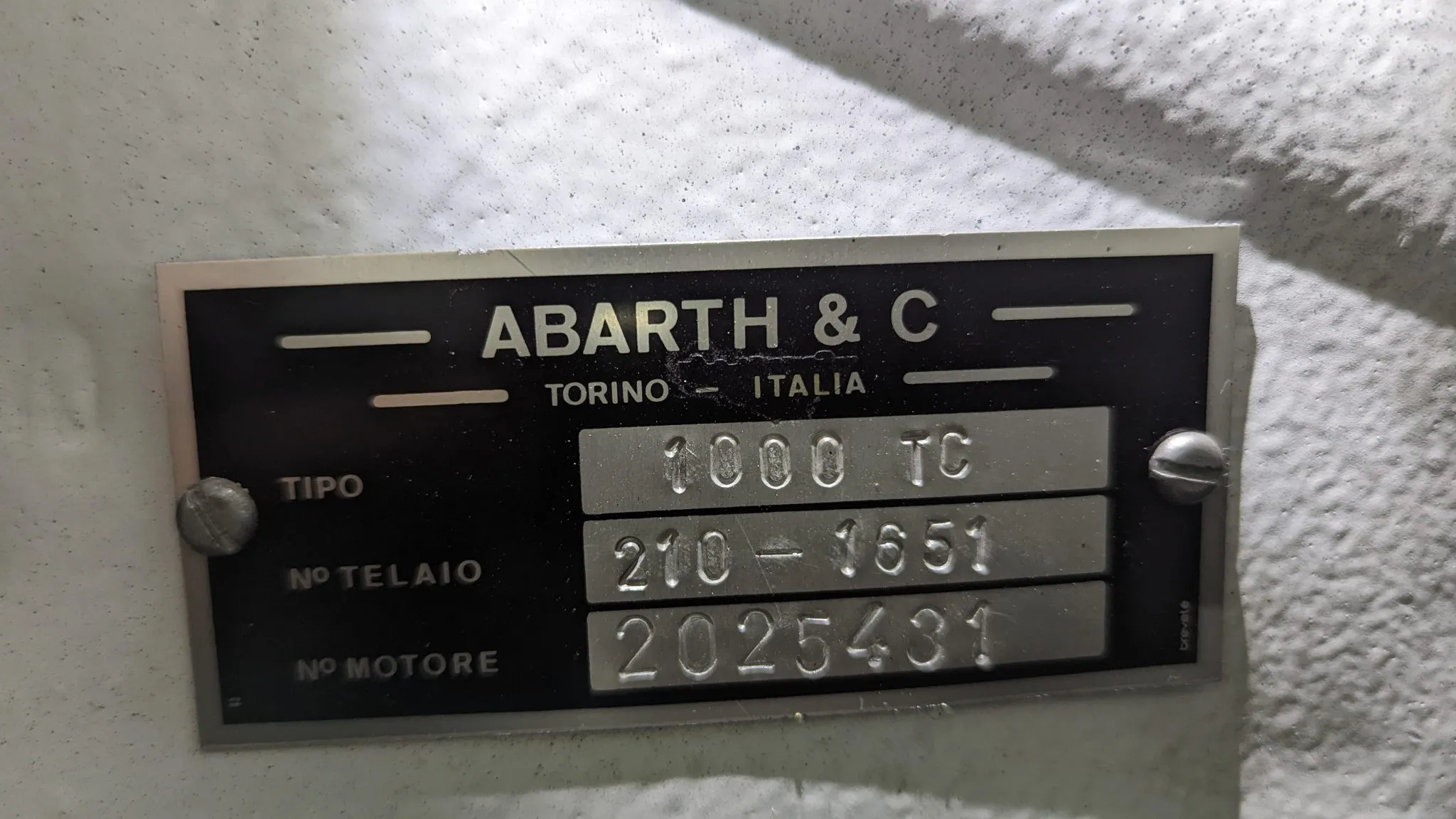 Fiat-Abarth 1000TC Berlina Corsa Tipo 5M competition car
