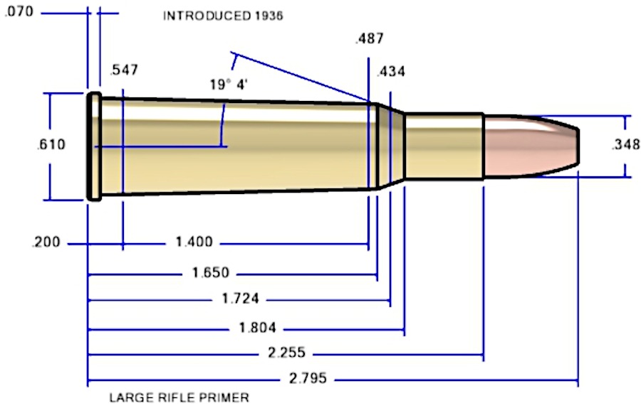 Winchester 348Win sporting rifle cartridge