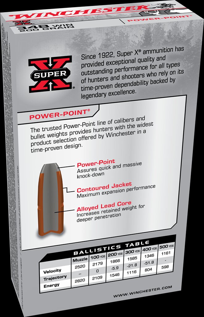Winchester 348Win sporting rifle cartridge
