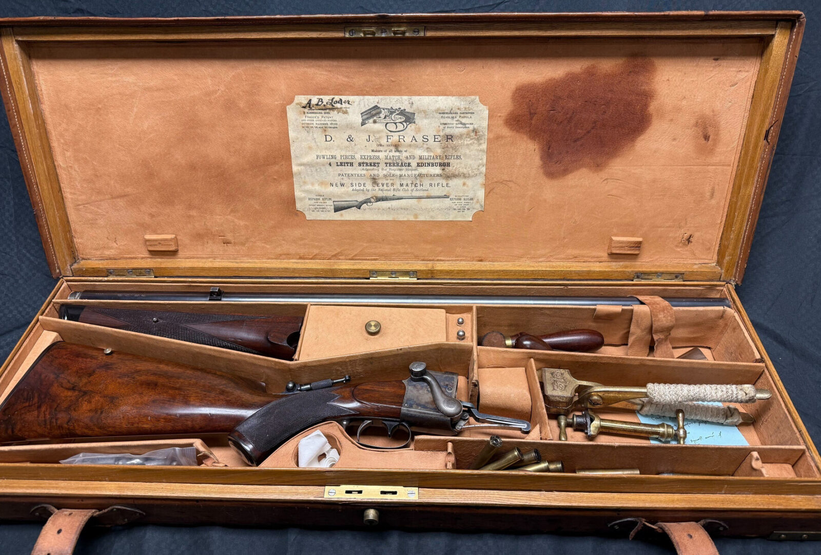 D and J Fraser Falling Block antique target rifle