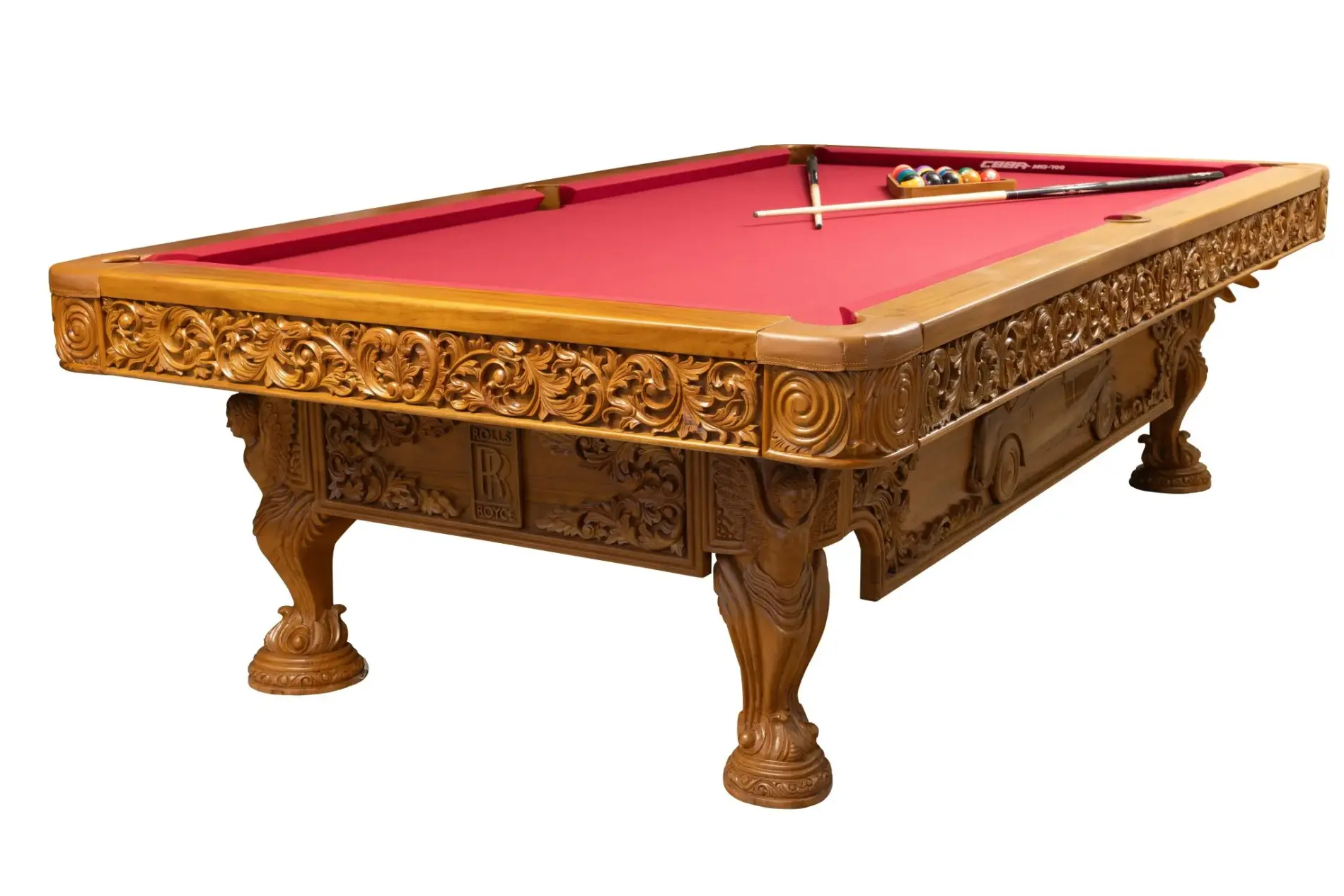 Rolls-Royce Themed Pool Table and Wood Sculptures