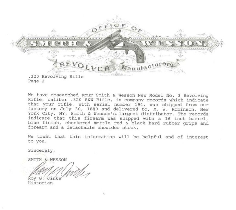 Smith and Wesson M320 Revolving Rifle