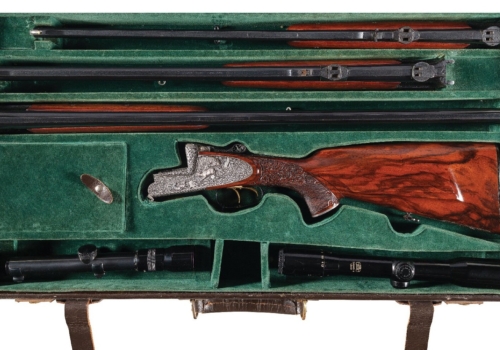 Josef Just Sidelock Over-Under Double Rifle and Shotgun Set