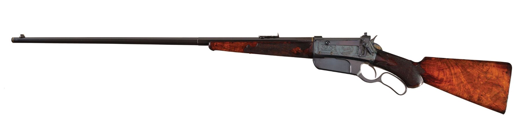 Engraved Gold Inlaid Winchester Flatside M1895 Rifle