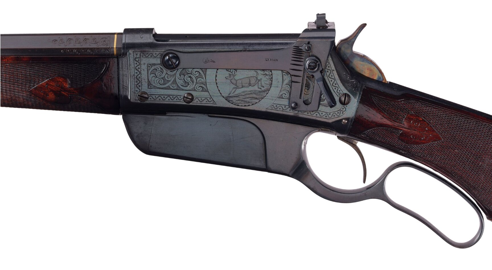 Engraved Gold Inlaid Winchester Flatside M1895 Rifle